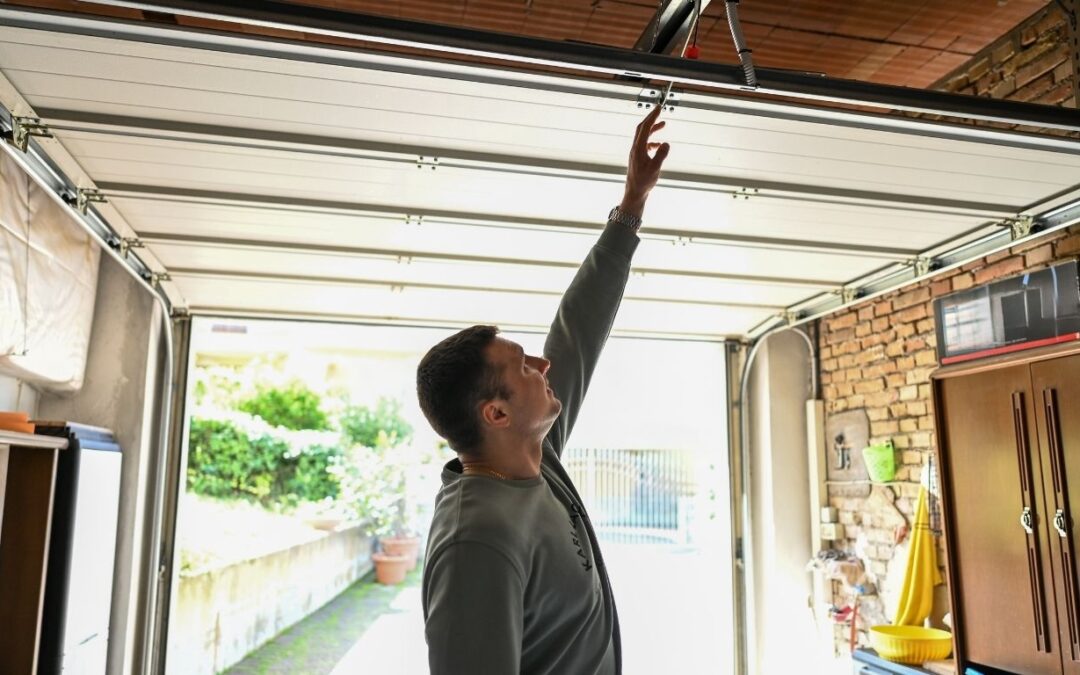 Homeowner checking why a garage door will not close